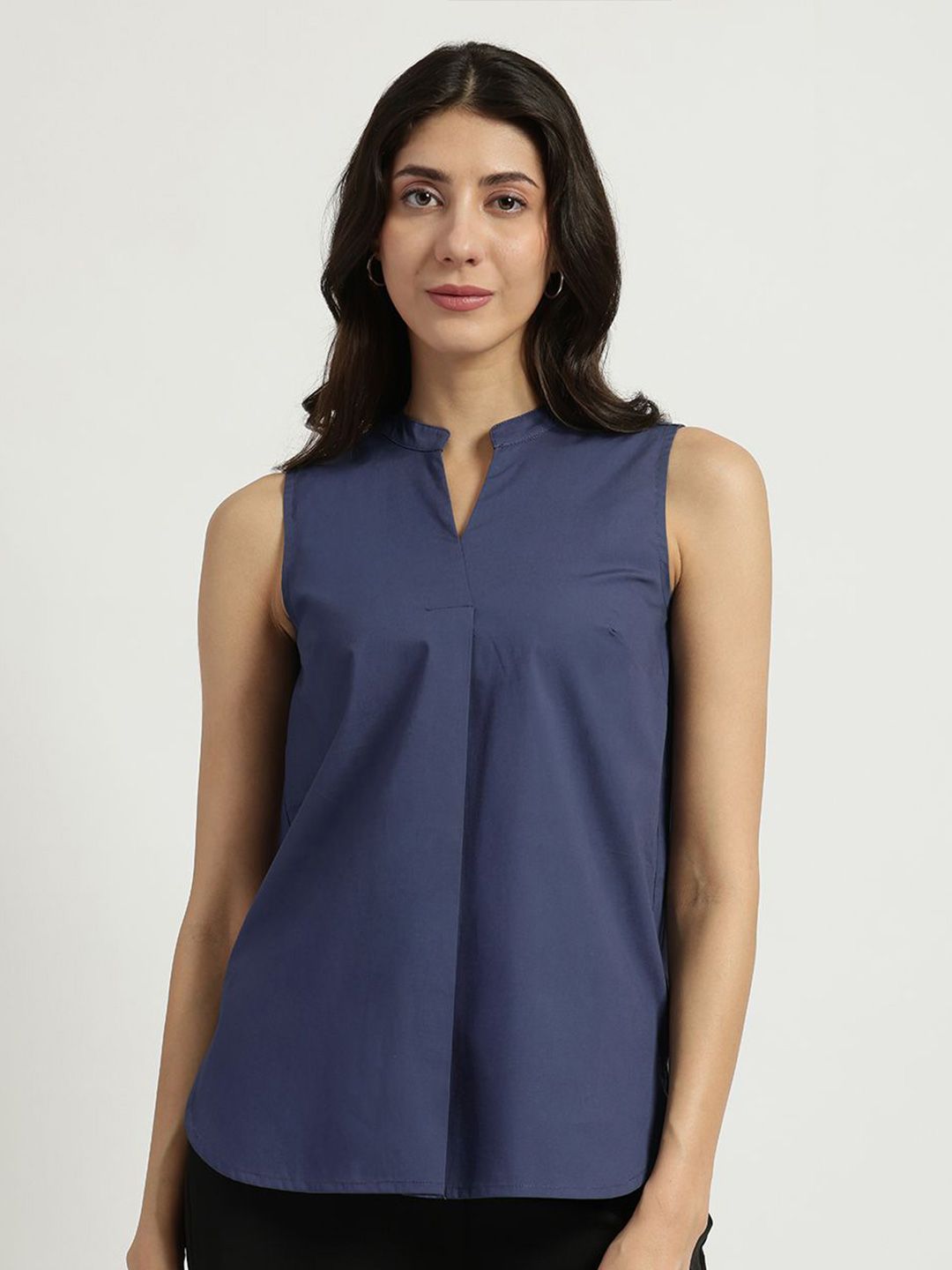 fable street FableStreet Women Mandarin Collar Cotton Sleeveless Top-picture-21