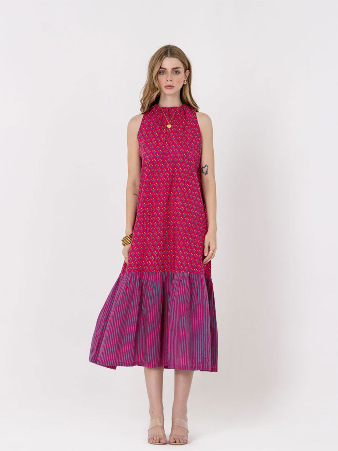 Zenava by Myntra Women Ethnic Motifs Print A-Line Dress-image-40