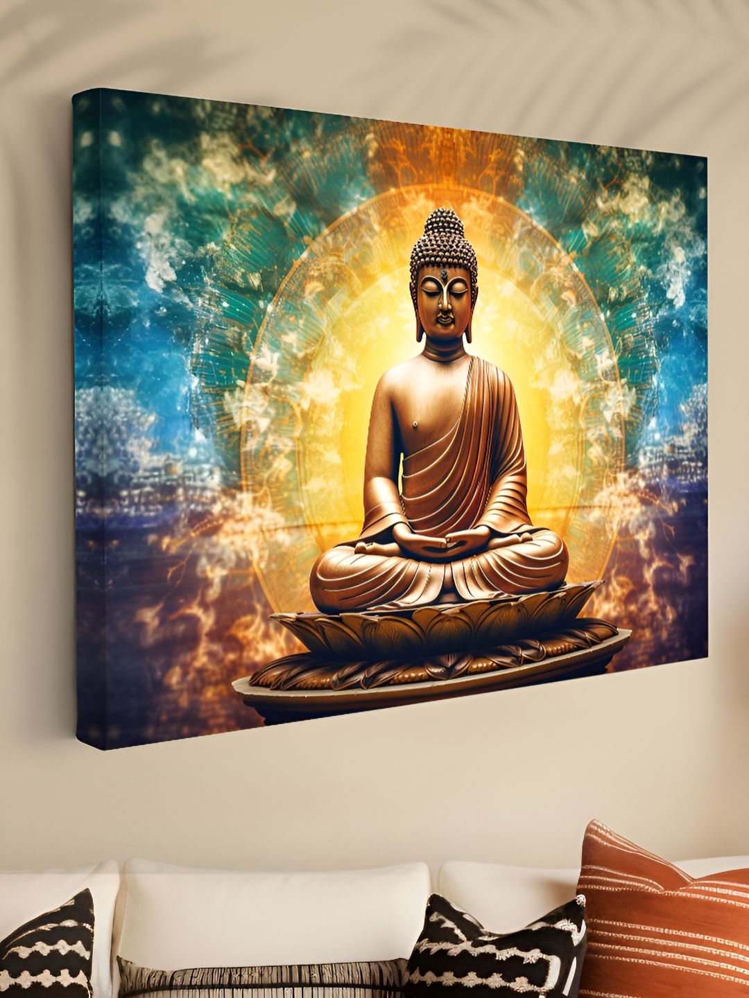 Myntra Elegant Homes Yellow & Blue 1 Piece Canvas Other Wall Paintings-picture-15