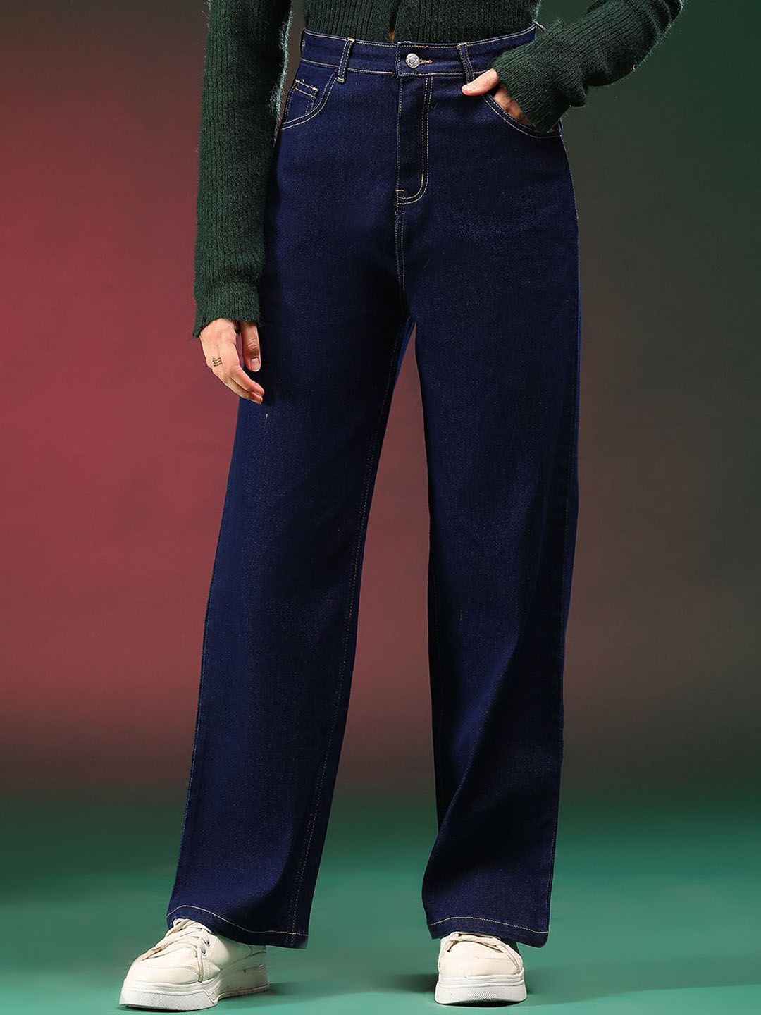 Stylecast X Kotty Women Straight Fit High-Rise Clean Look Stretchable Jeans