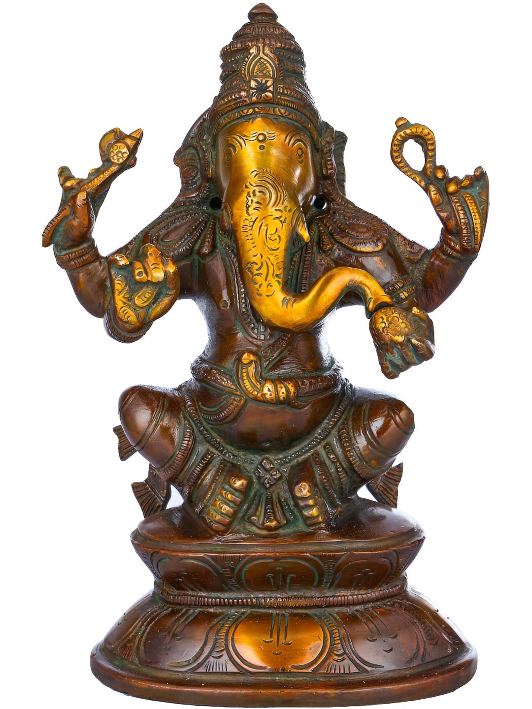 Exotic India Brown & Yellow Religious Idol Showpiece-picture-10