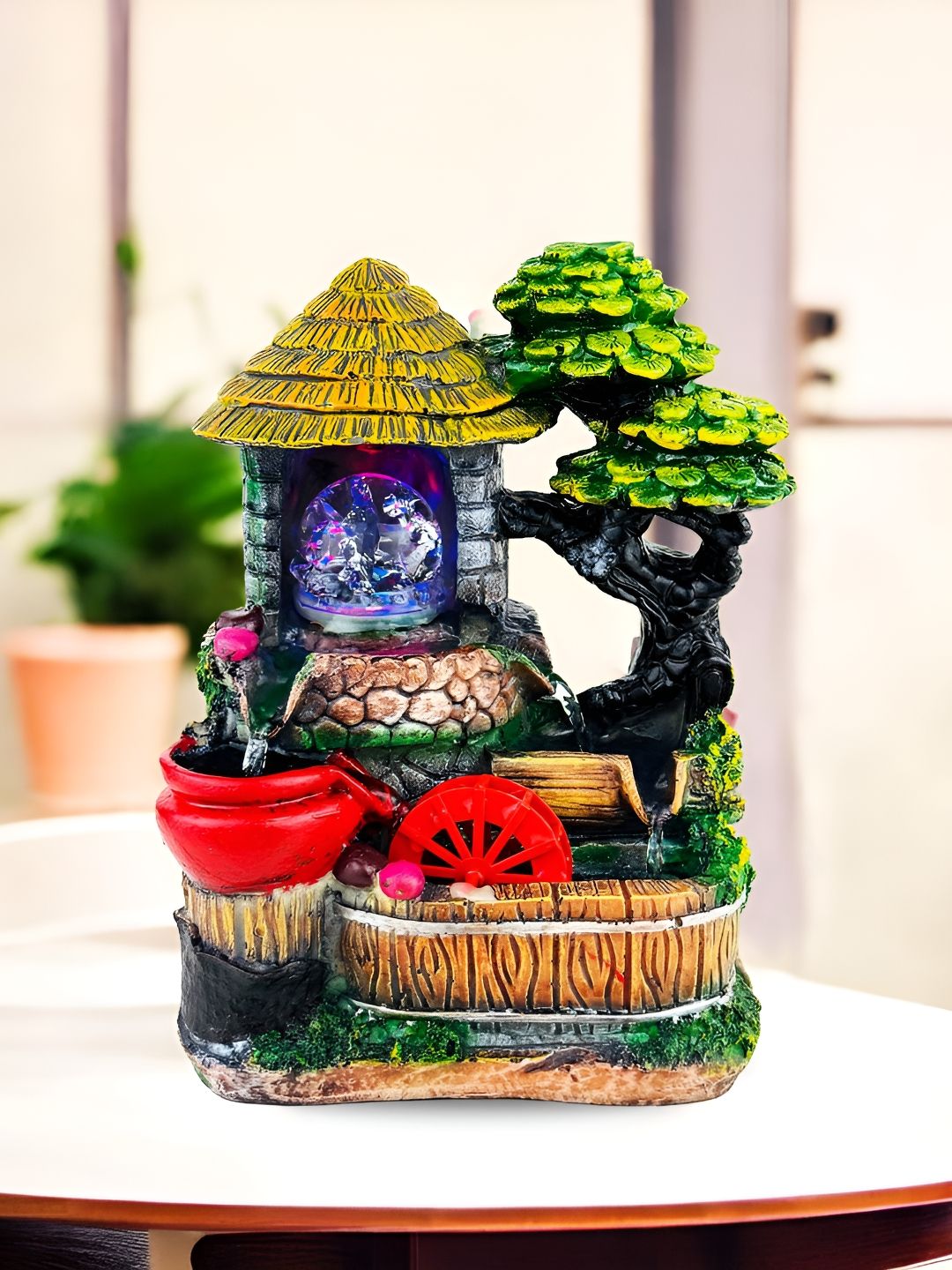 Go Hooked Polyresin Waterfall Fountain with LED Lights & Adjustable Speed Control-picture-35