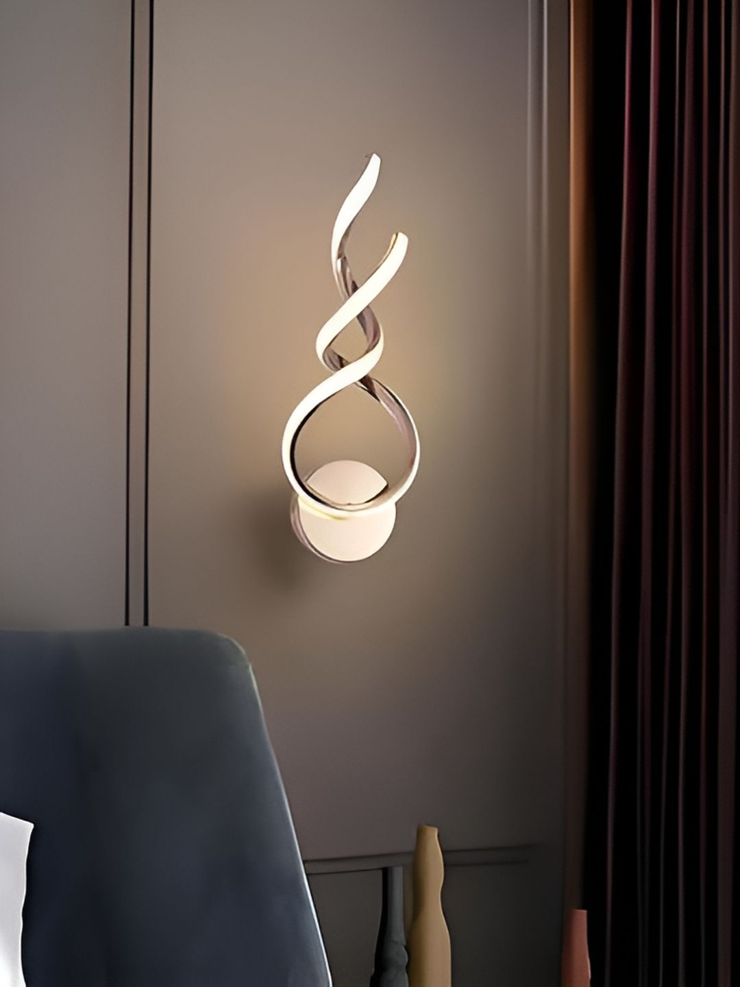 FILLISKA Rose Gold & White Aluminium Contemporary Abstract Shaped Shaped Wall Lamp-picture-49