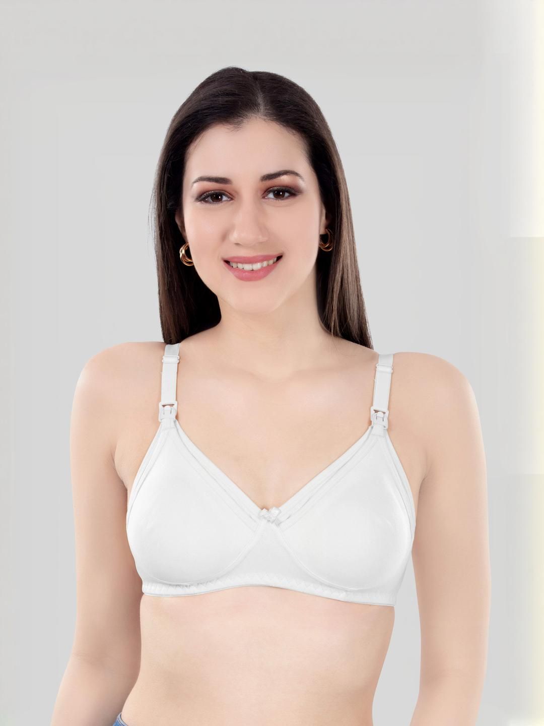 Digsel Cool Cotton White Maternity Cotton Bra
