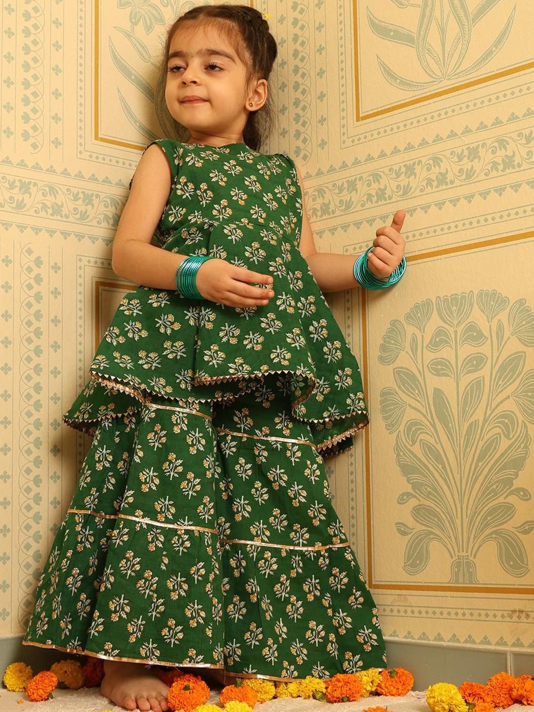 BAESD Girls Floral Printed Regular Kurta with Sharara-picture-26