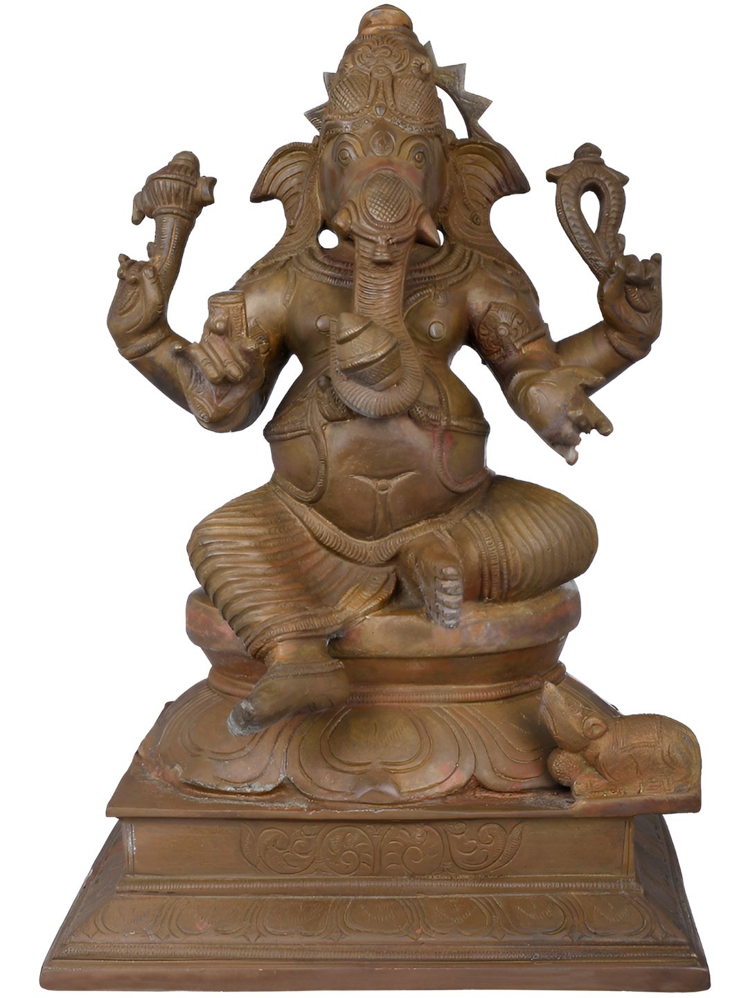 Exotic India Bronze-Toned Lord Ganesha Religious Brass Idol Showpiece-picture-19