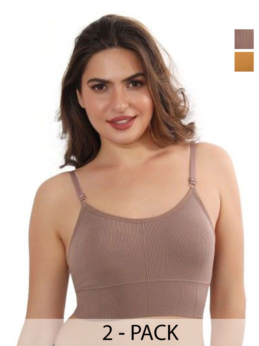 Moda Rapido Women Pack Of 2 Full Coverage Lightly Padded Rapid-Dry Workout Bra