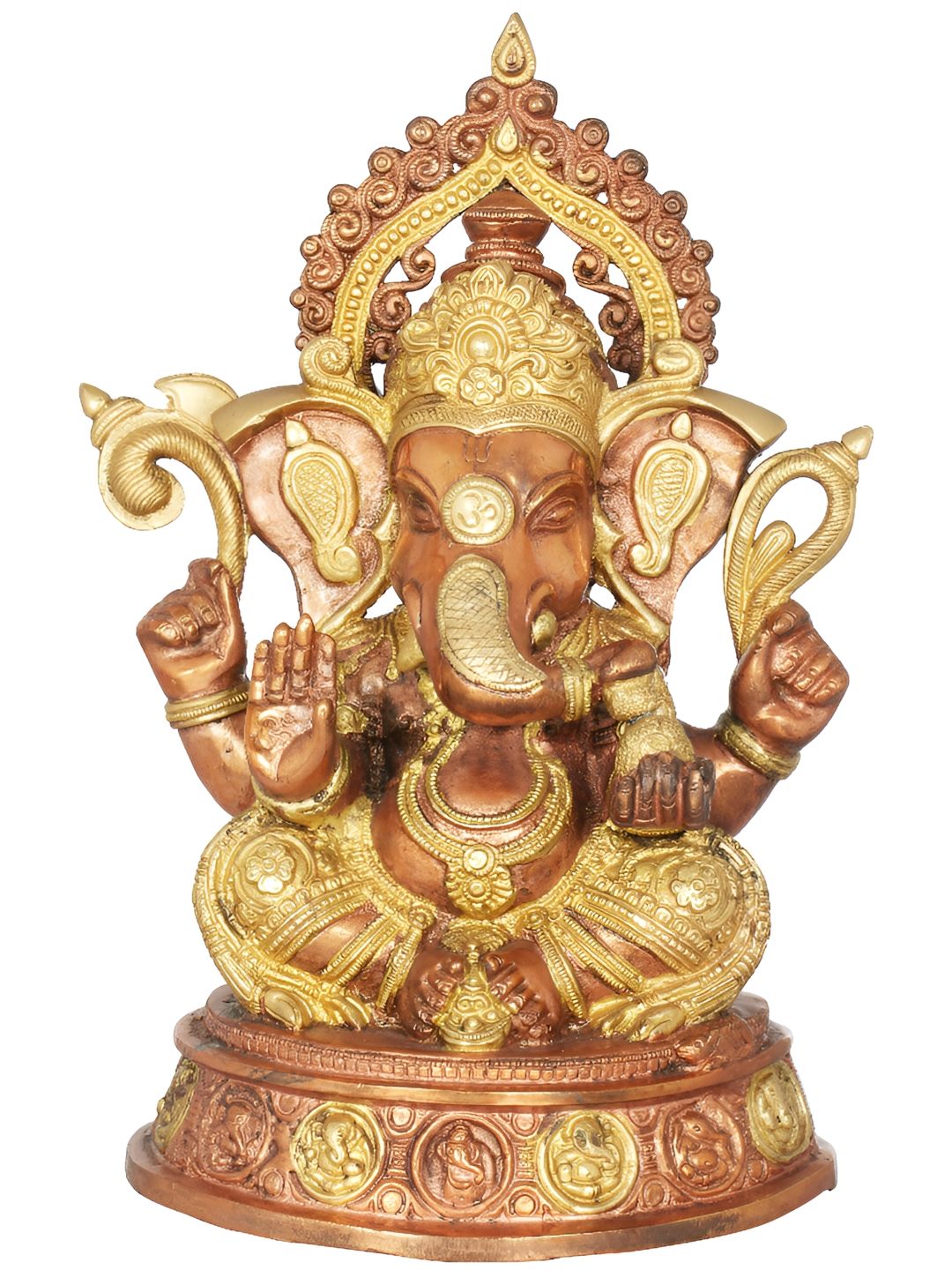 Exotic India Copper-Toned & Gold Toned Religious Brass Idol Showpiece-picture-30