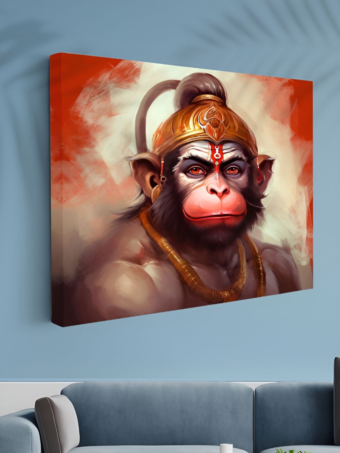 Myntra Elegant Homes Red & White Lord Hanuman Ji Religious Canvas Wall Art-picture-15