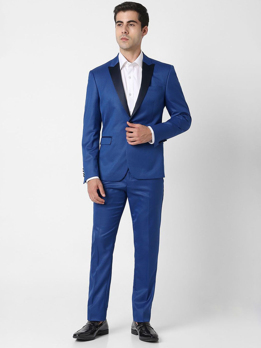 van heusen V Dot Textured Slim Fit Single Breasted Notched Collar 2-Piece Suit-picture-13