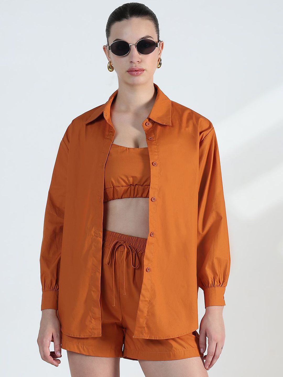 SHOWOFF Shirt Collar Neck Top Shirt With Shorts Co-Ords-picture-13