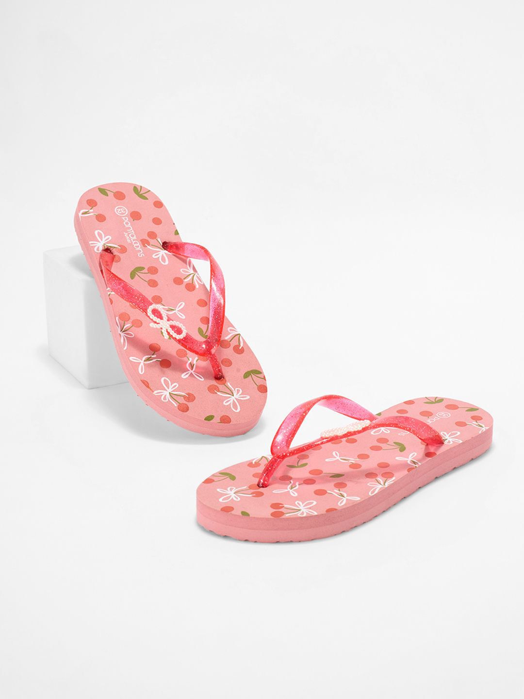 Pantaloons Junior Girls Printed Round Toe Western Embellished Rubber Open Toe Flats-picture-25