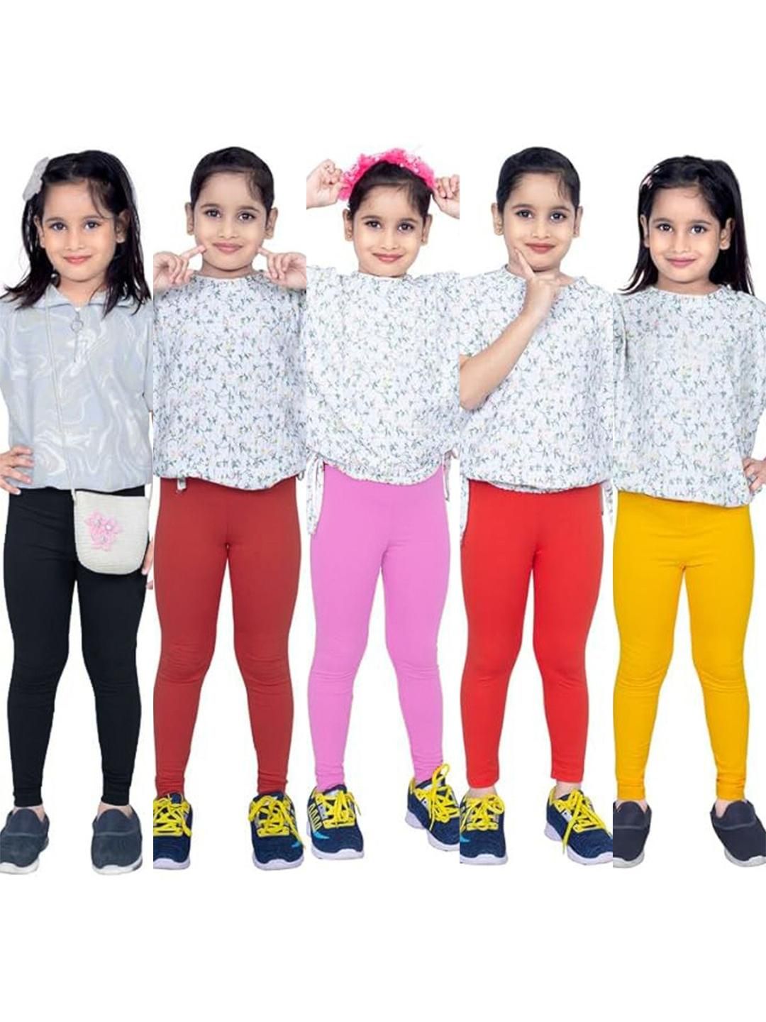 Tik Tok WEARS Girls Pink Churidar Length Leggings-picture-58