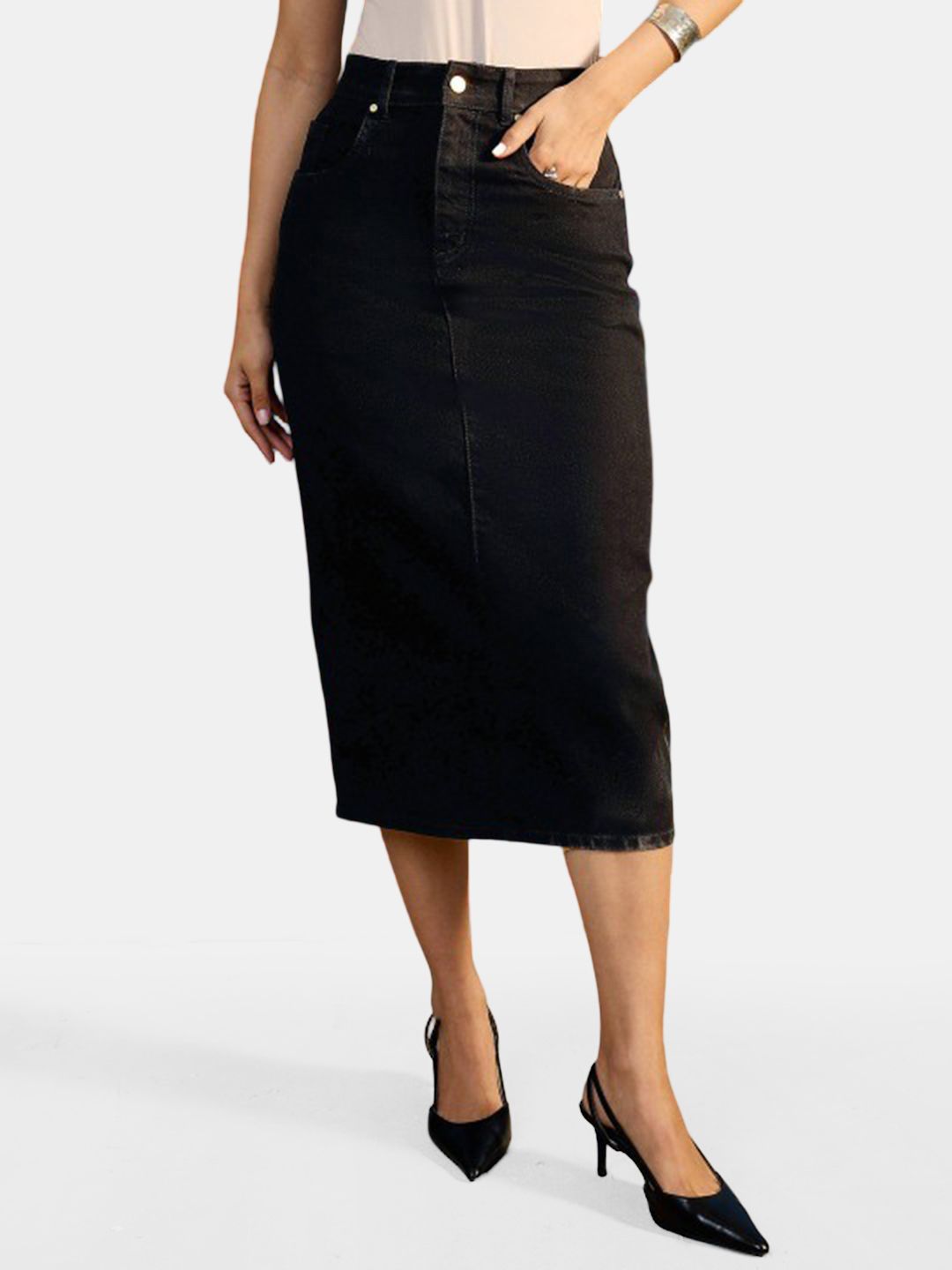 HERE&NOW Denim Midi Skirts-picture-47