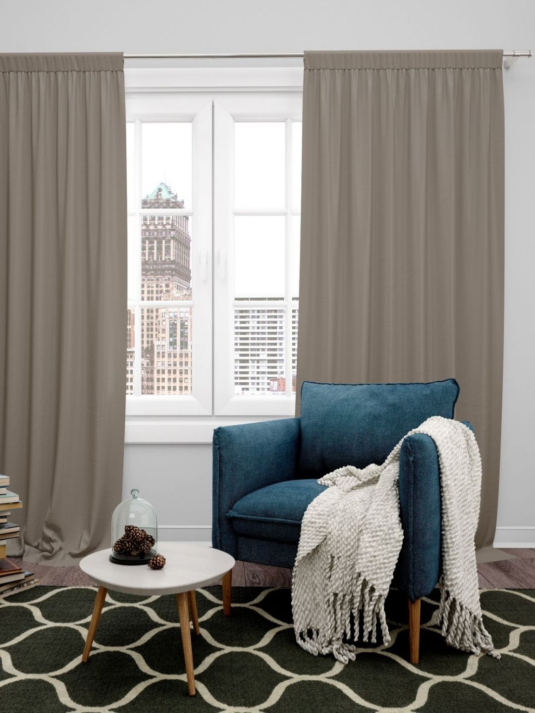 Parda Online Brown Set of 4 Black Out Door Curtain-image-10