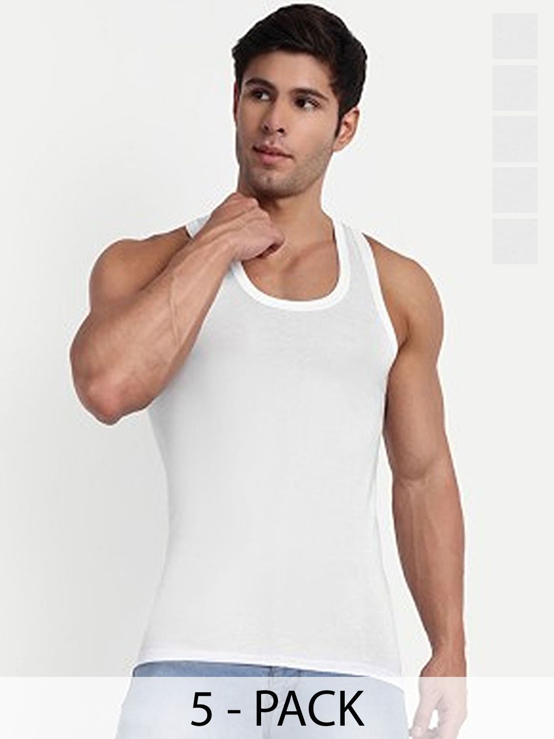 CAVENDERS Pack Of 5 Cotton Basic Innerwear Vests C6=-=SWIFT---5- ---85-image-34
