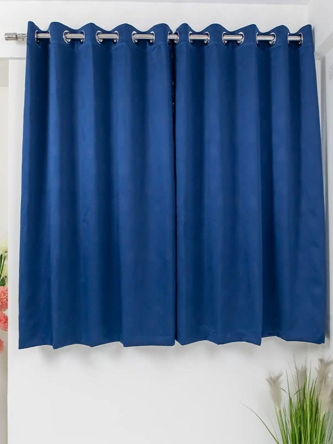 Parda Online Blue Set of 4 Black Out Window Curtain-image-37
