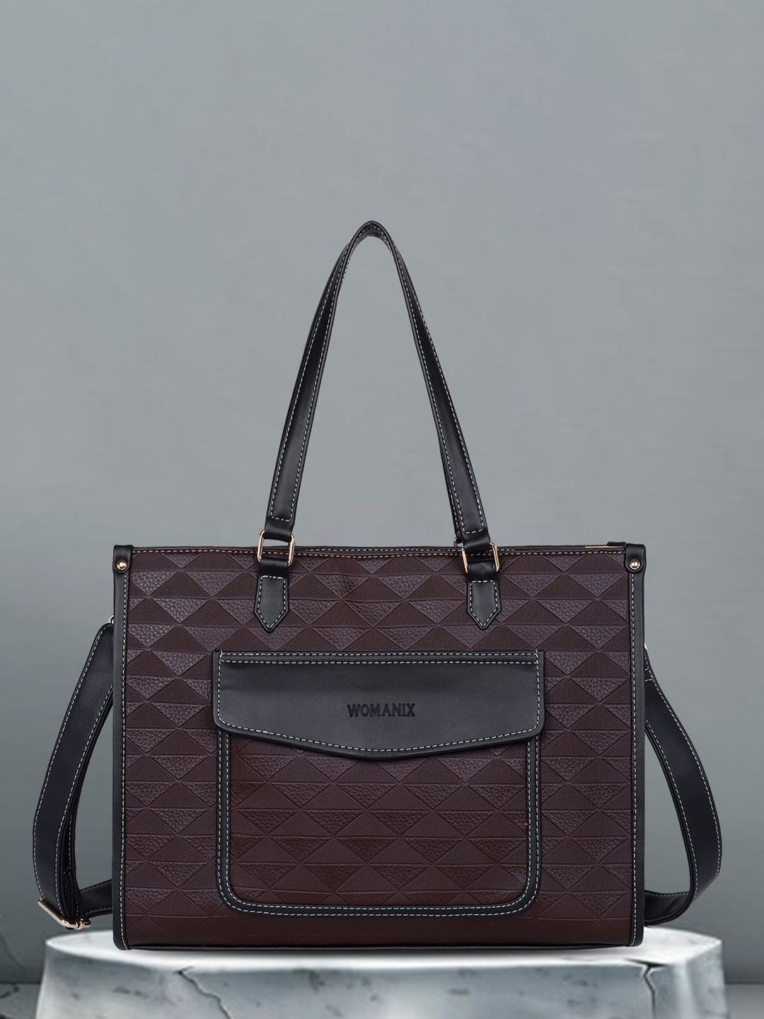 Womanix Geometric PU Handheld Bag-image-40
