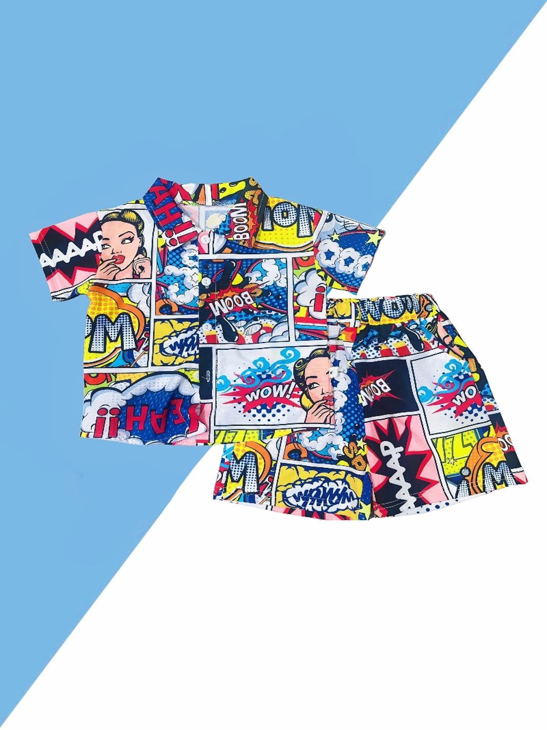 YK Boys Printed Shirt With Shorts Clothing Set-picture-30