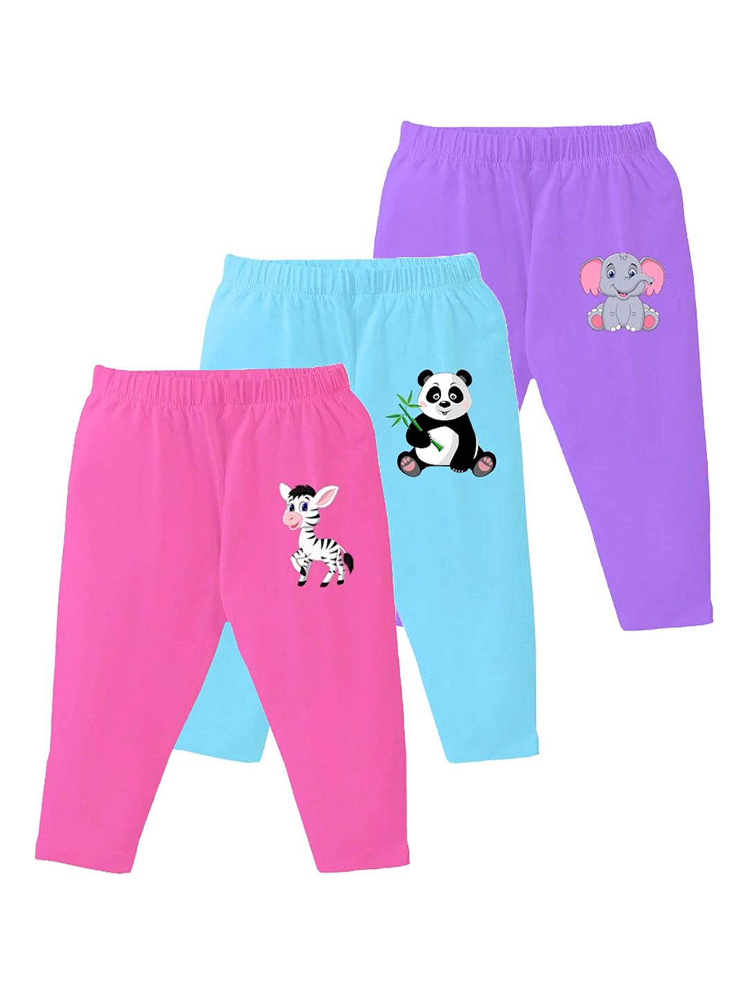 Toddylon Infants Pack Of 3 Printed Cotton Lounge Pants-picture-12