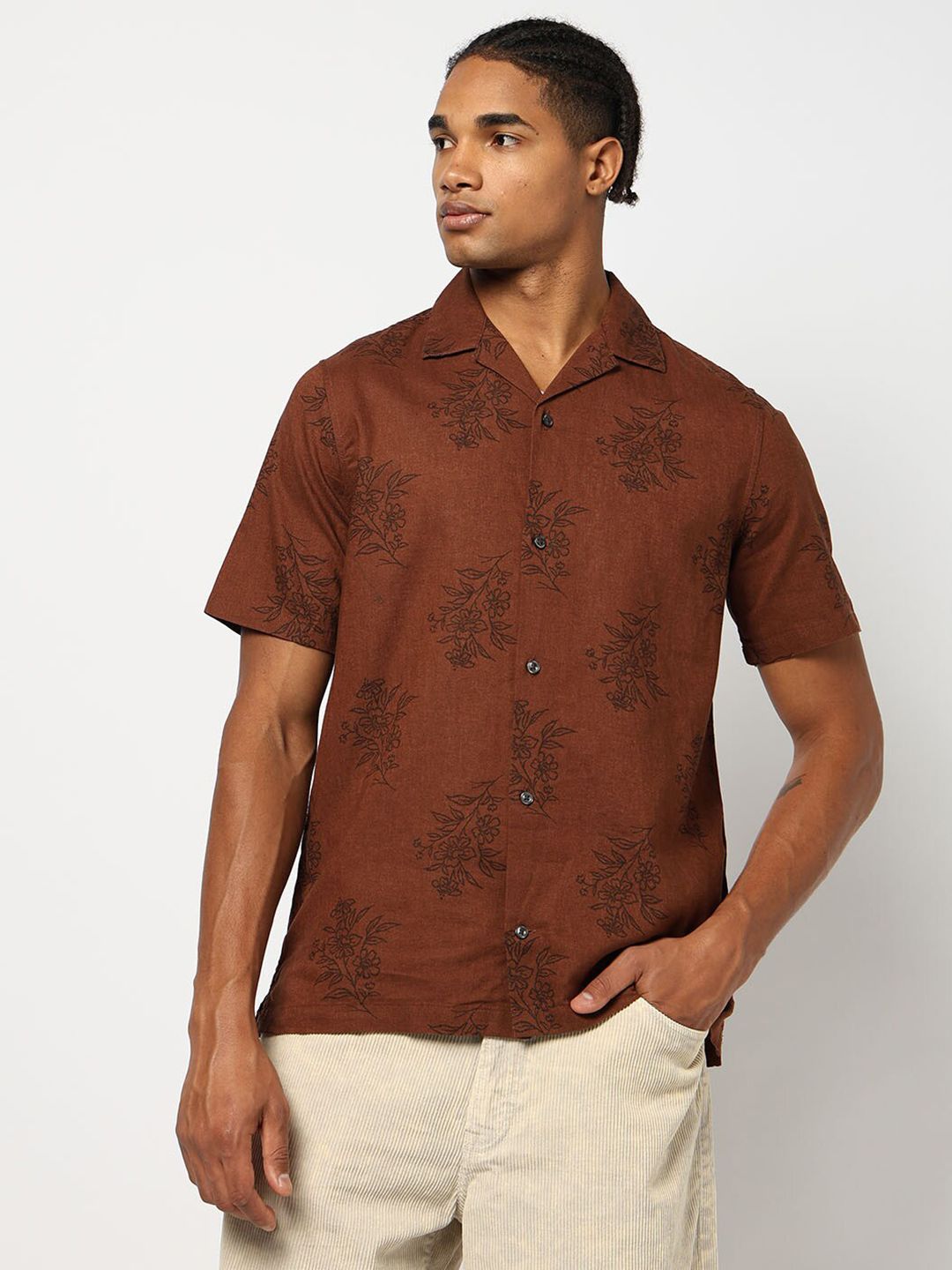 GAP Linen-Cotton Standard Floral Printed Casual Shirt-picture-17