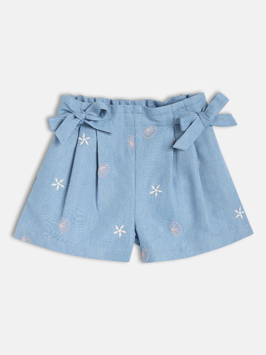 MINI KLUB Girls Floral Self Design Shorts-picture-10