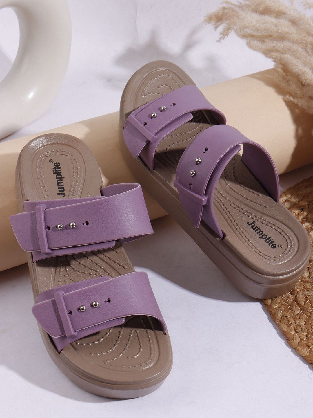 JUMPLITE Textured Regular Flatform Heels-image-37
