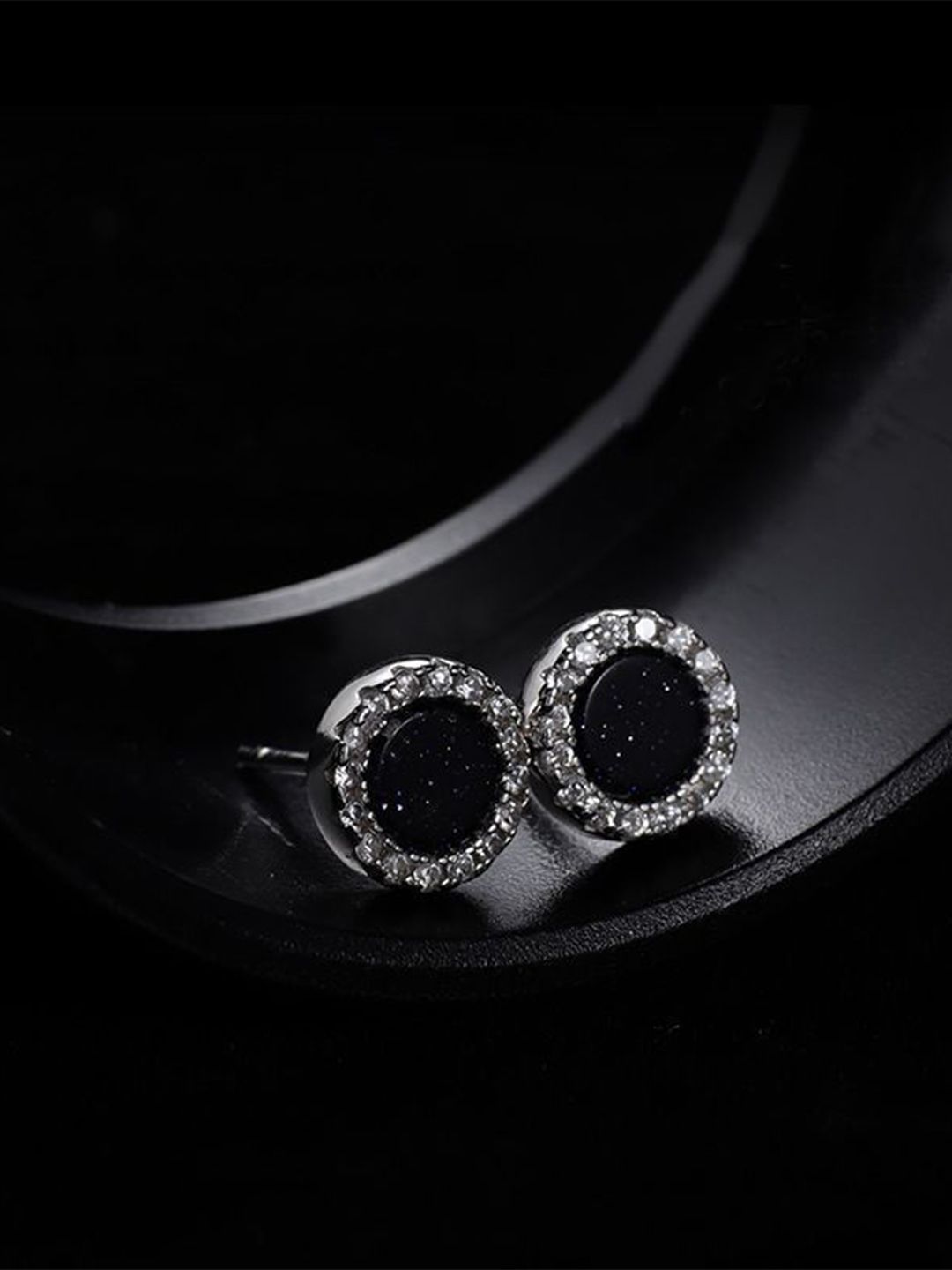 StyleCast x Revolte Stainless Steel Silver Plated Studded Circular Shaped Studs