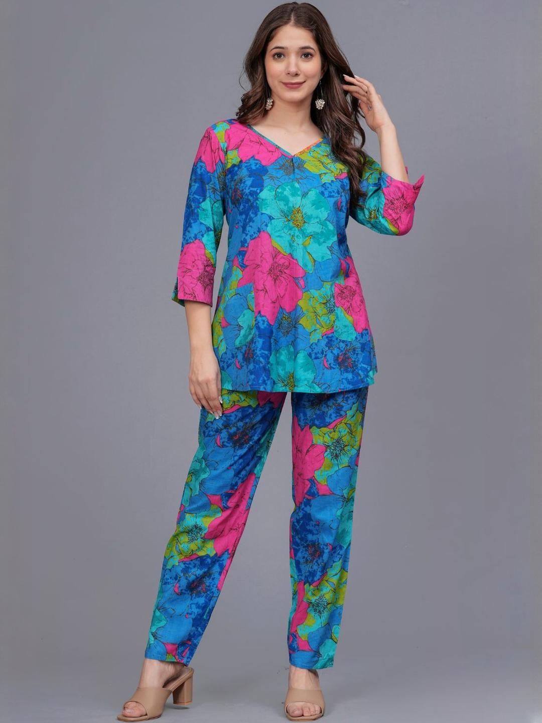 Amayra Women Blue Pure Cotton Kurta Sets