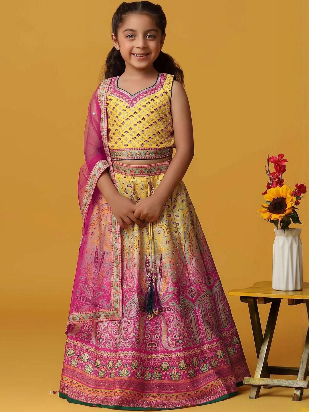 NTURVA Girls Art Silk Lehenga Choli-picture-34