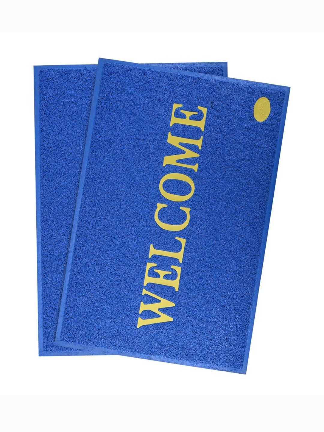 Aura 2-Pcs Blue & Yellow Printed Anti Skid Doormat-image-25