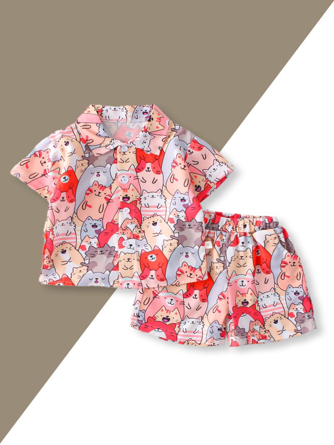 YK Boys Printed Shirt & Shorts Clothing Set-picture-55