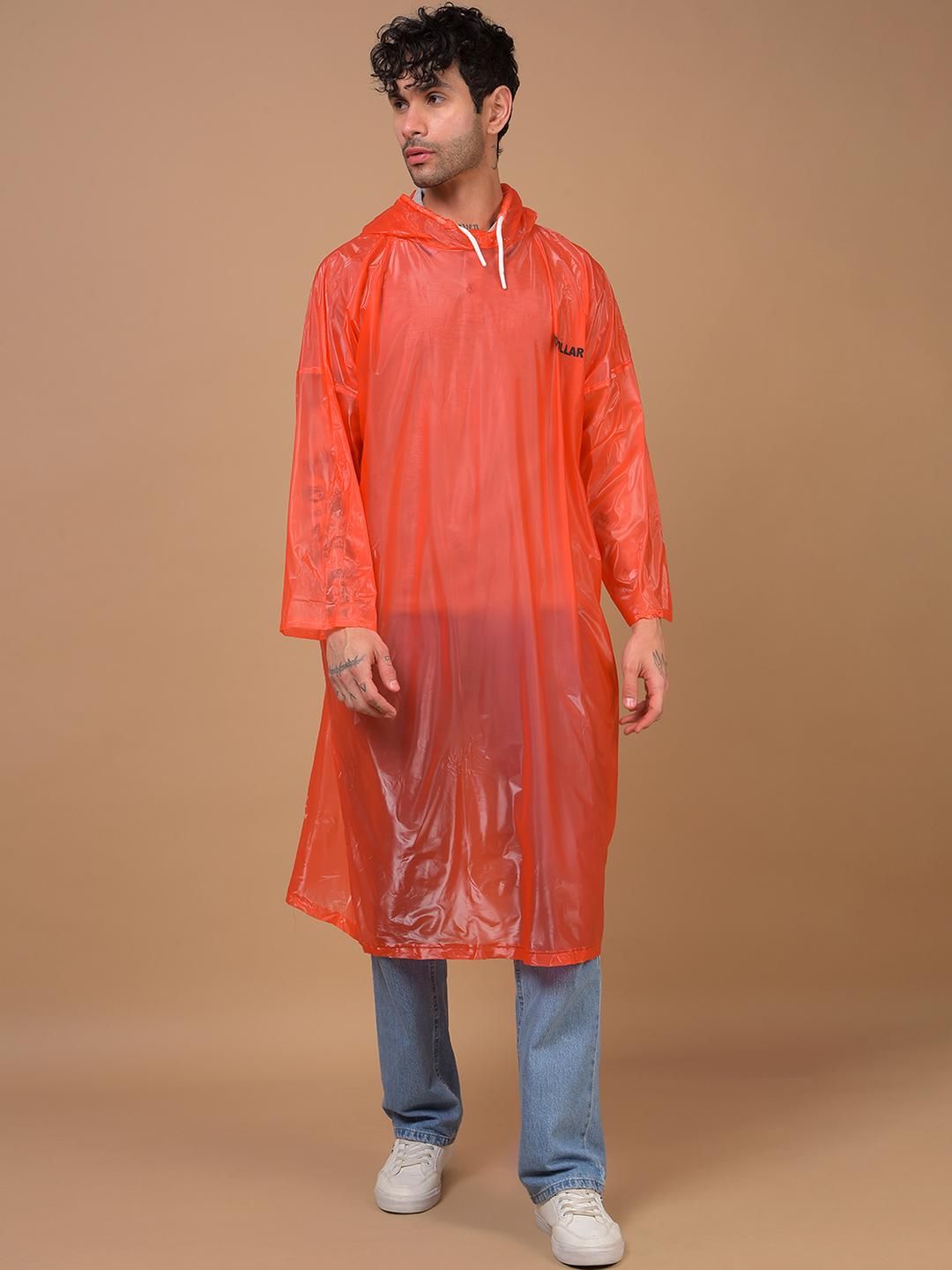 Dollar Unisex Red Lightweight Waterproof Reusable & Adjustable Hood Rain Poncho-picture-51
