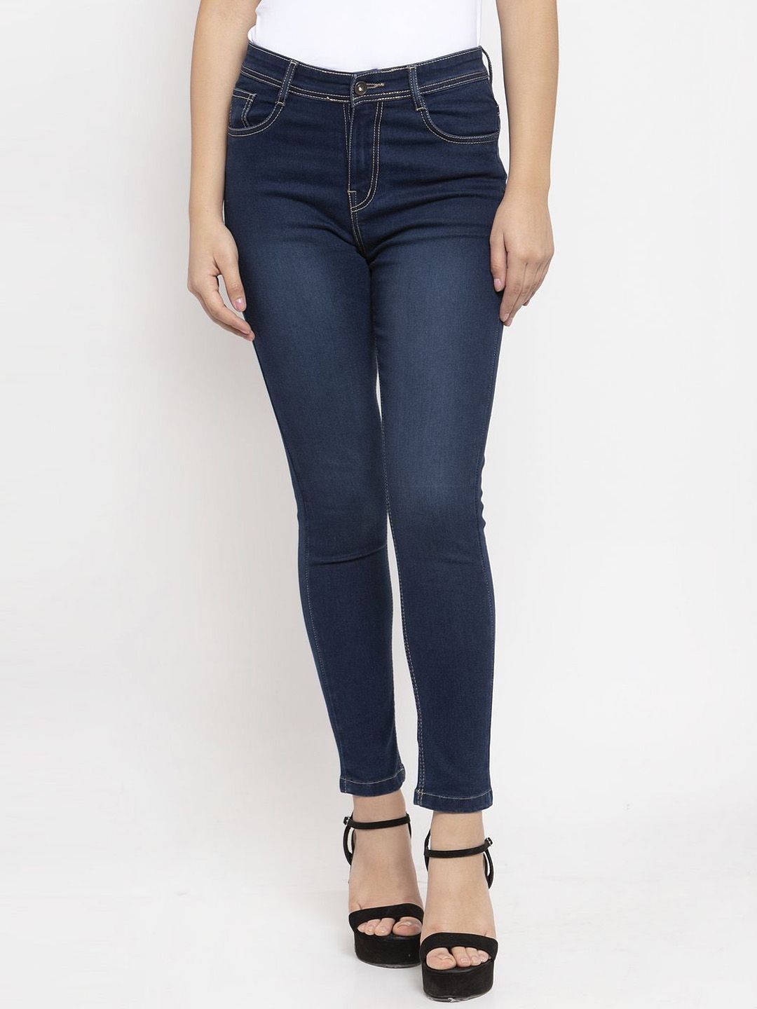 KASSUALLY BASICS Women Comfort Skinny Fit Mid-Rise Jeans-picture-16