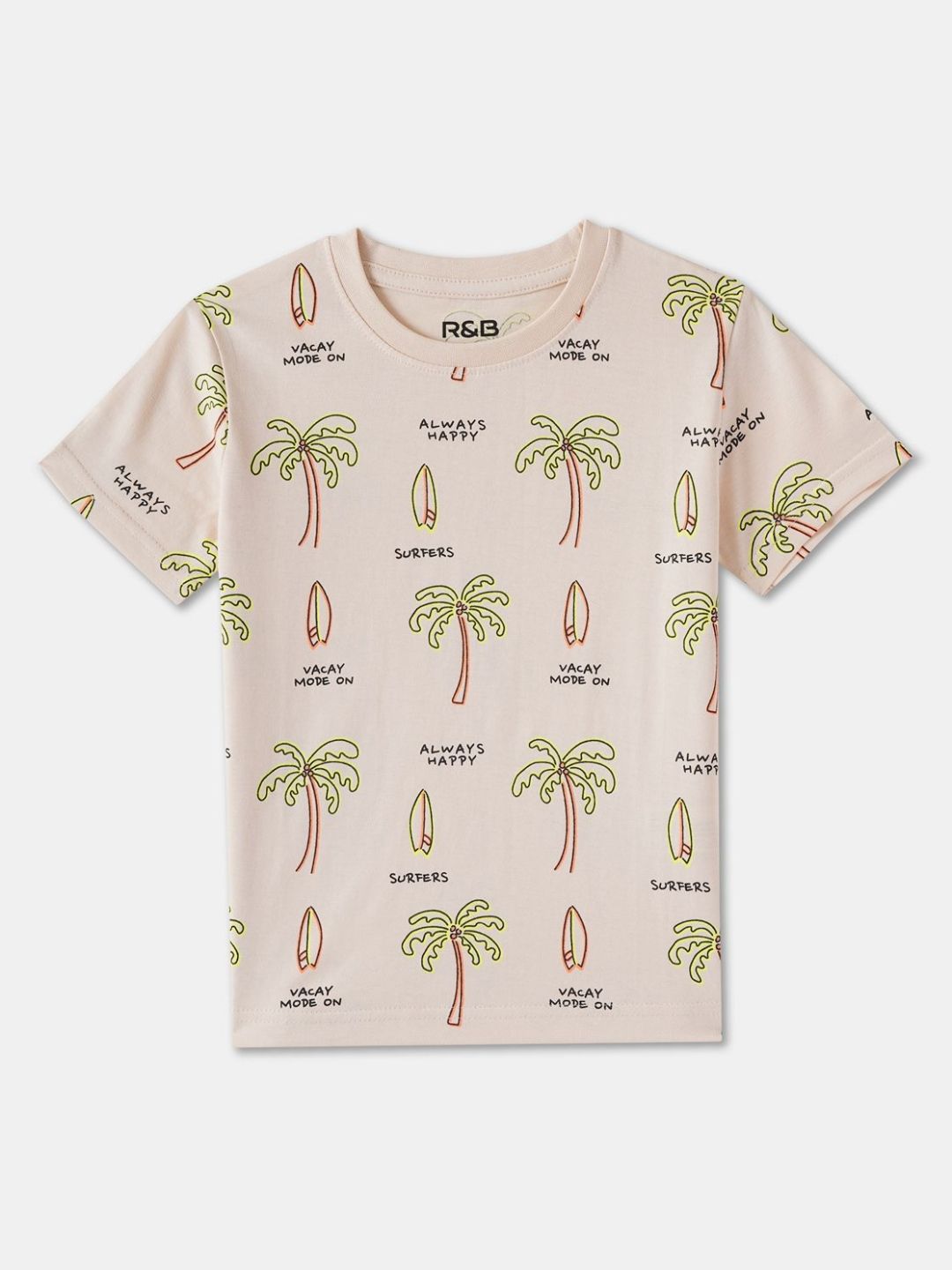 R&B Boys Graphic Printed Round Neck Cotton T-shirt-picture-57