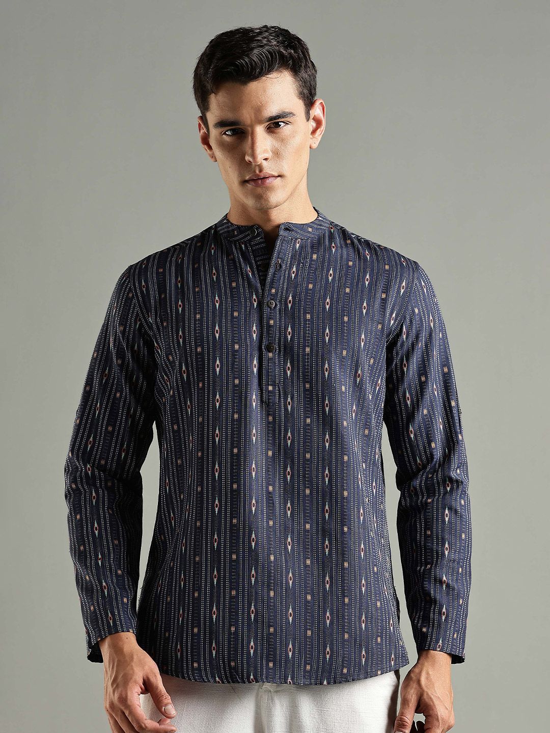 Anouk Striped Thread Work Kurta-picture-16