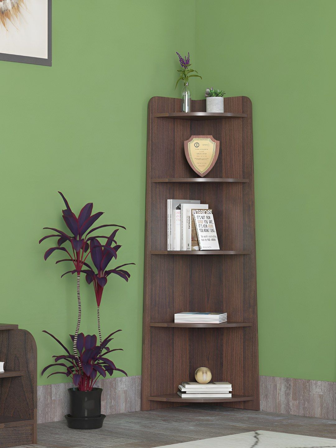 Wood Inspire Brown Engineered Wood Book Shelf