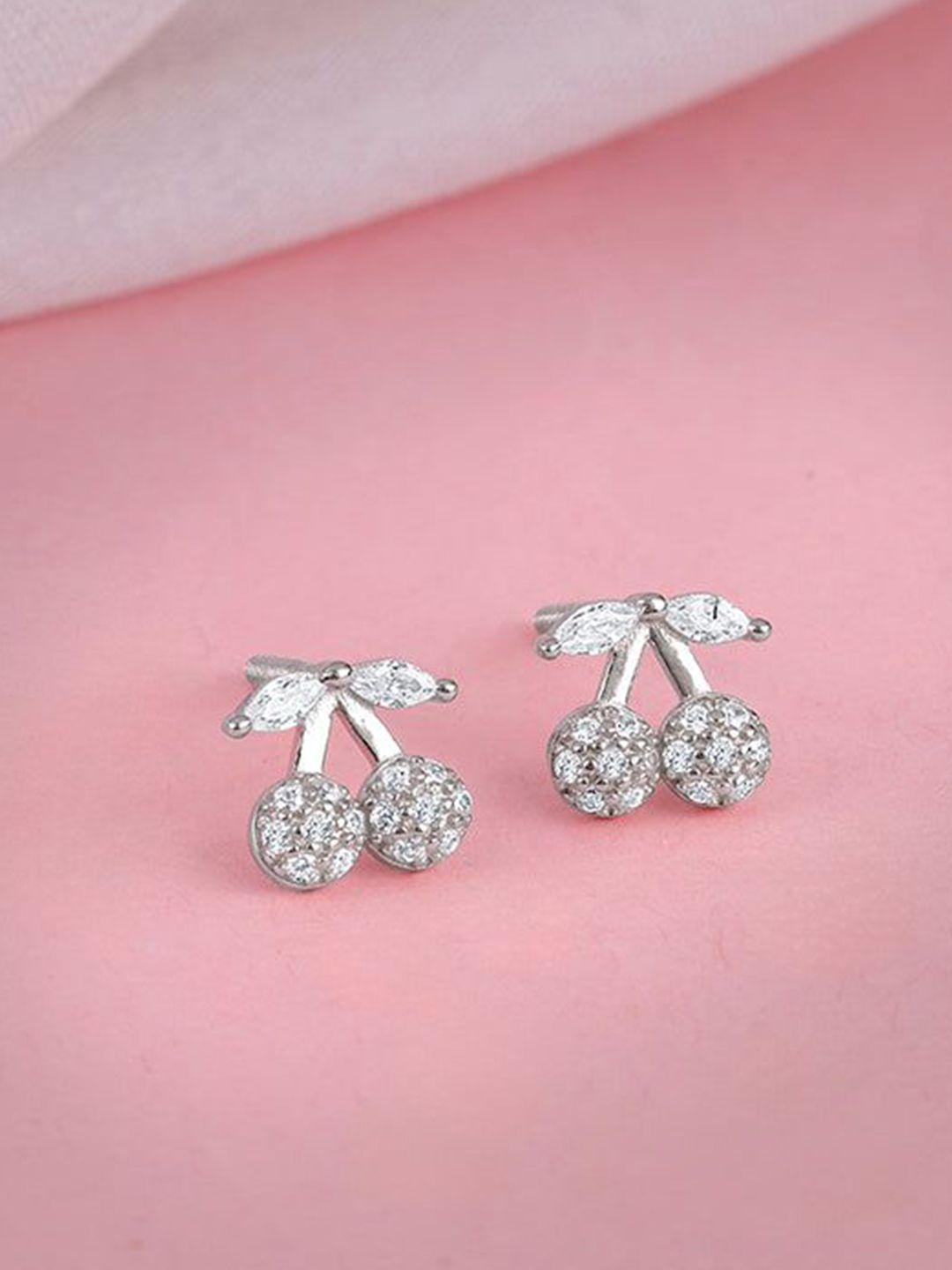 GIVA 92.5 Silver Cherryboo Studs Earrings-picture-15