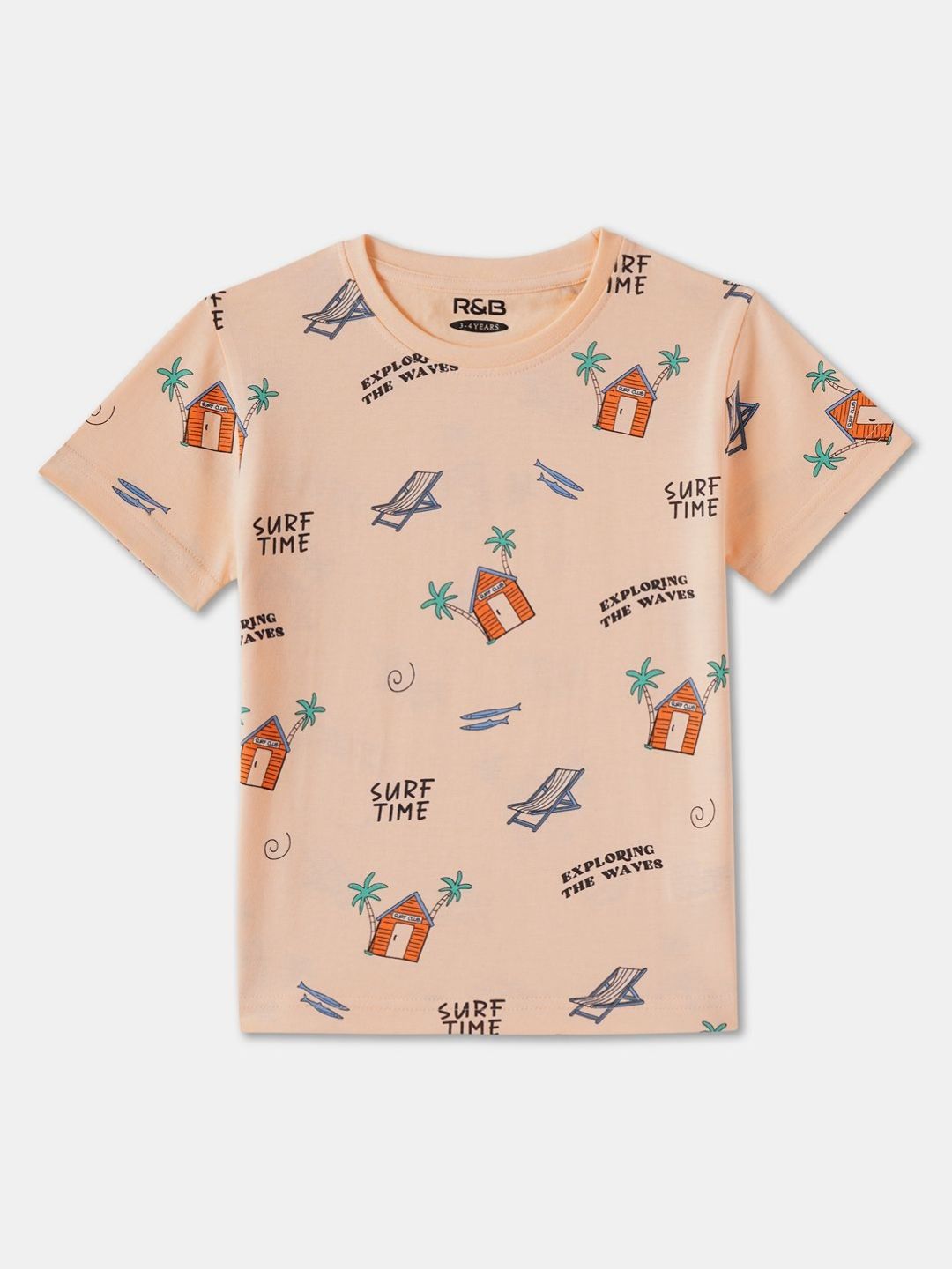 R&B Boys Graphic Printed Round Neck Cotton T-shirt-picture-15