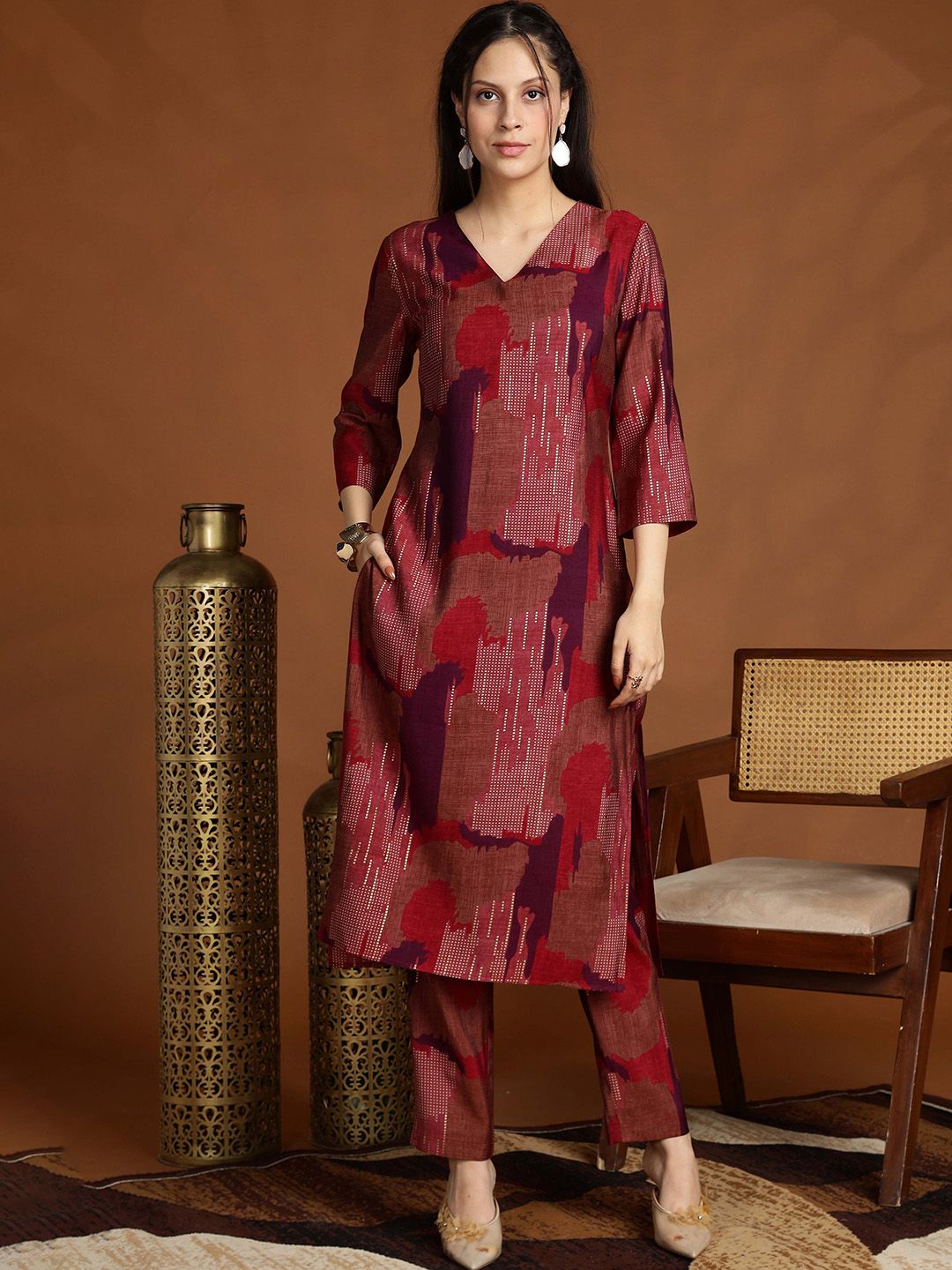 Anouk Women Printed Regular Kurta With Trousers