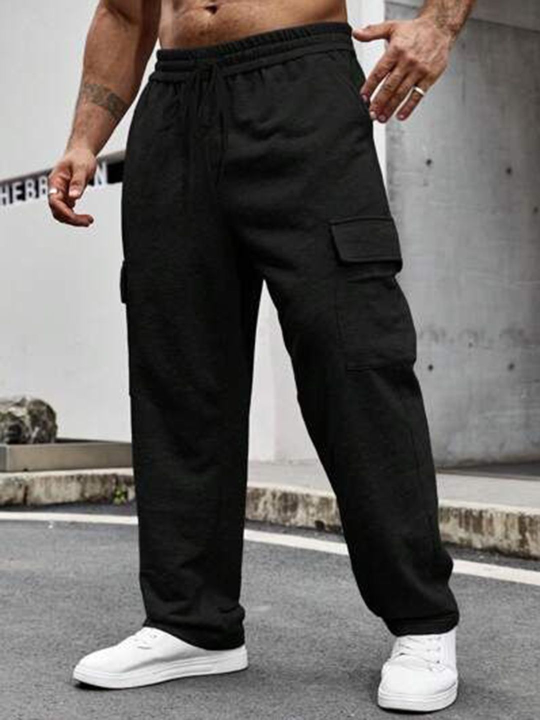 The Modern Soul Men Loose Fit Cargo Track Pants-image-46
