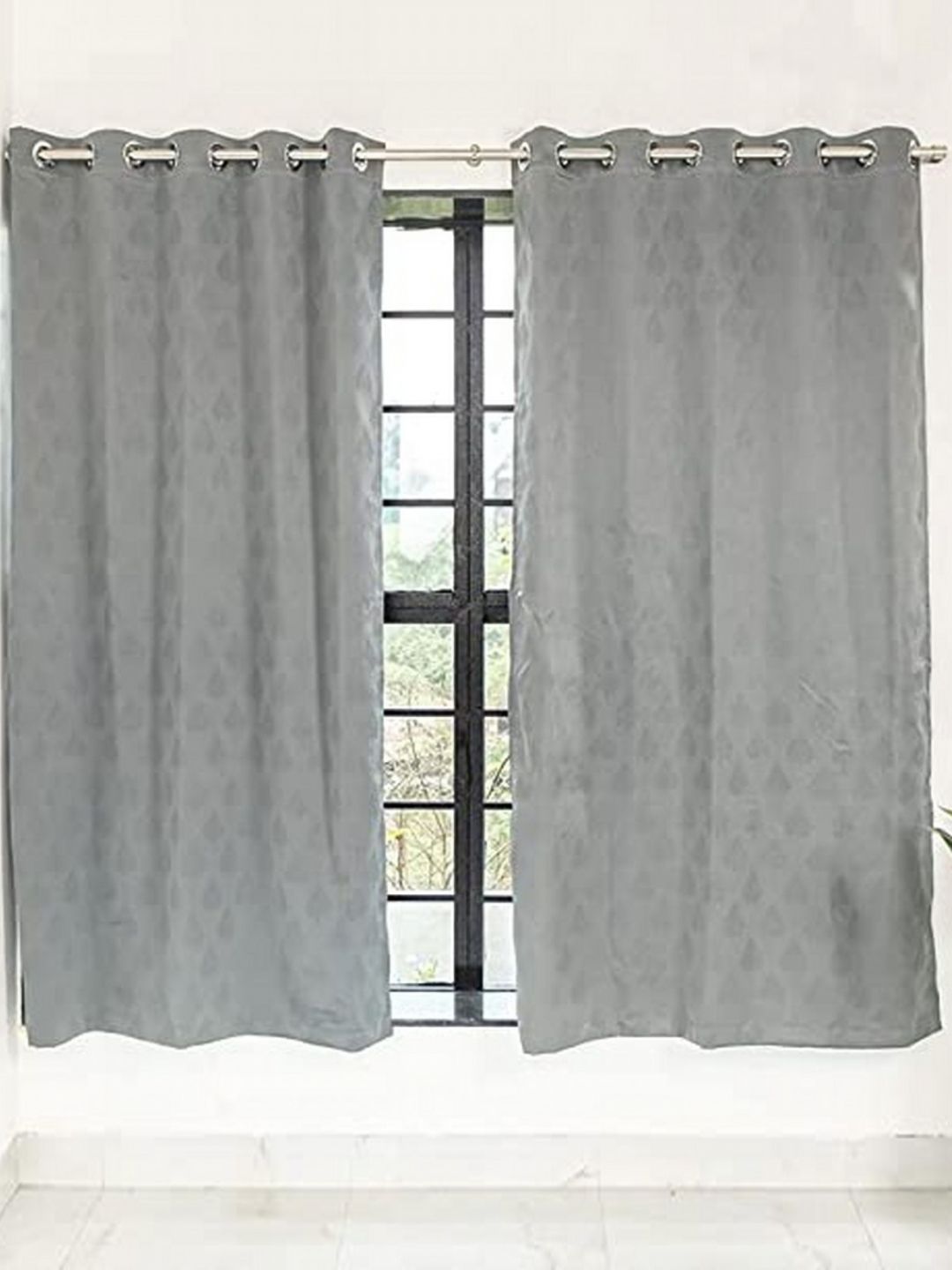 Parda Online Grey Set of 2 Black Out Window Curtain-image-28
