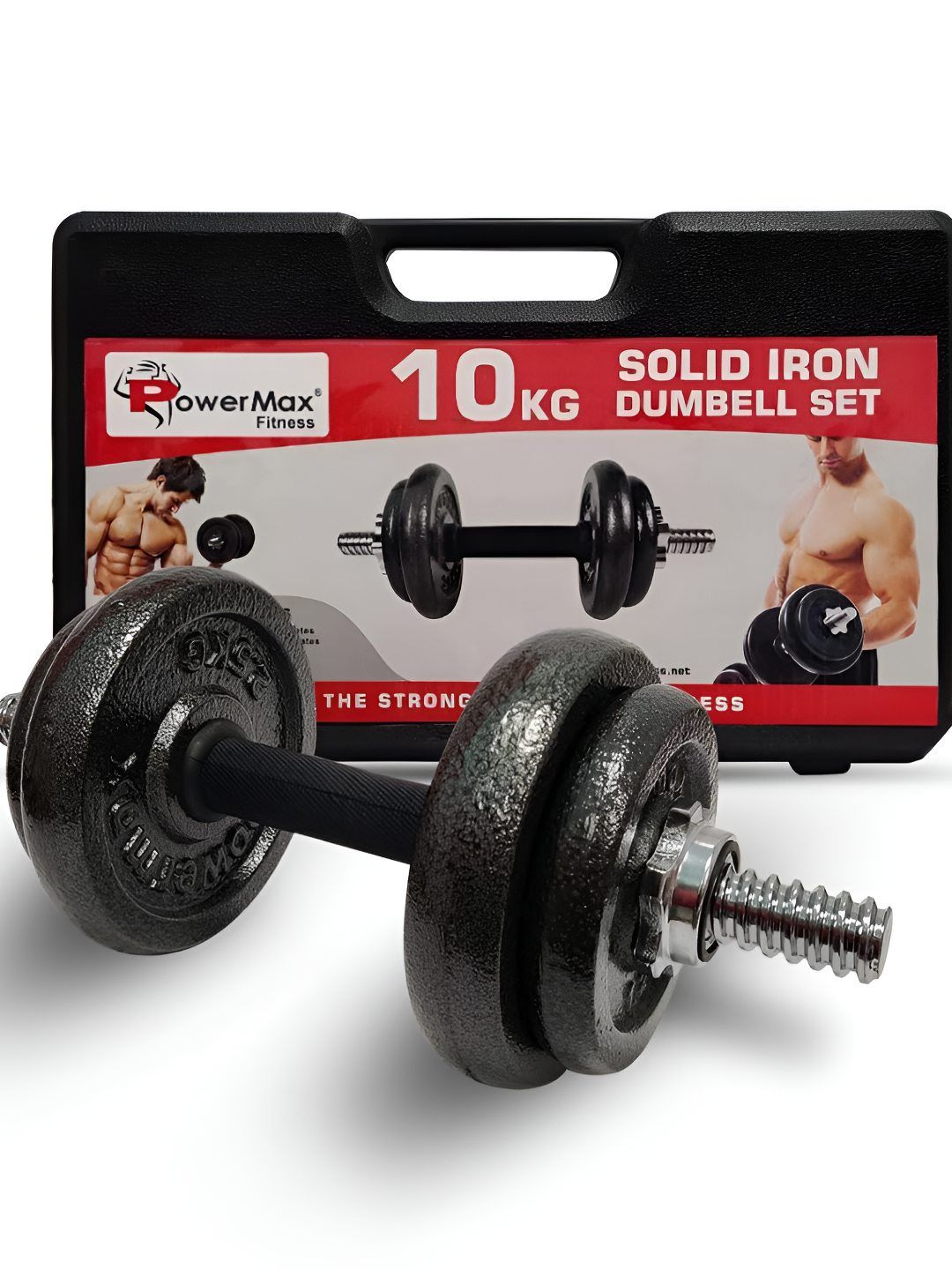 PowerMax Fitness PDS-10 Adjustable Coated Iron Dumbbell Set - 10 Kg-image-5