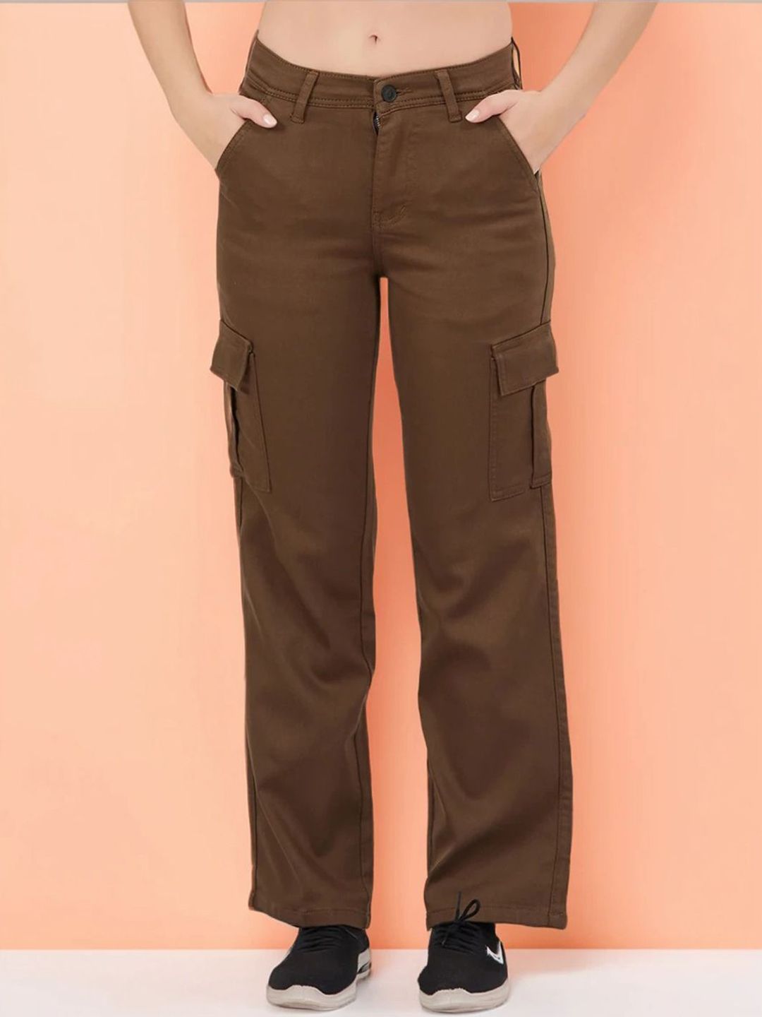 DressBerry Women Straight Fit High-Rise Cargo Styles Jeans