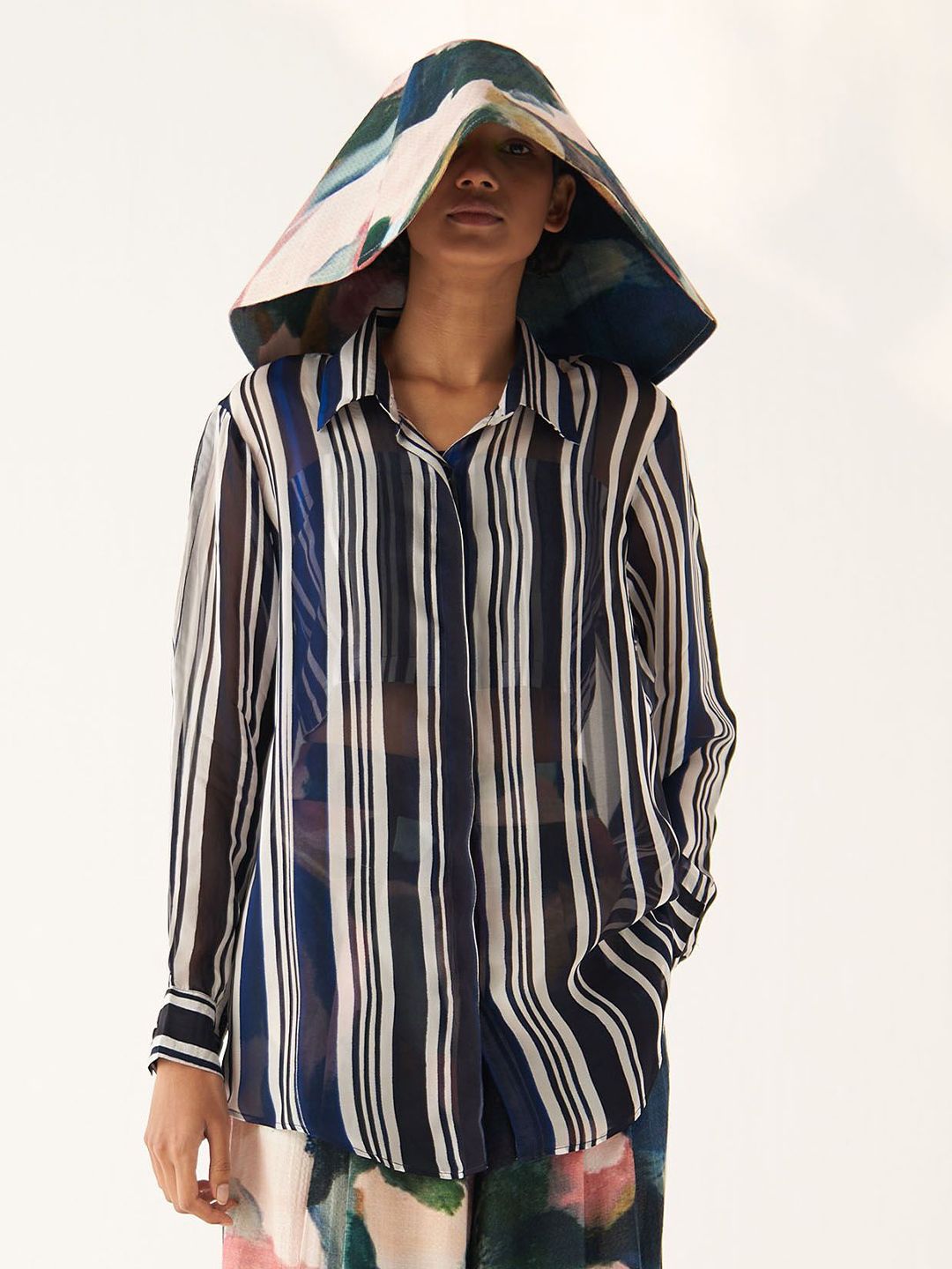 OFRIDA Women Vertical Stripes Striped Shirt Style Top-picture-40