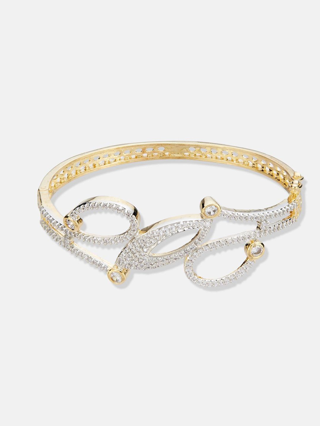 ATIBELLE Women 2 Brass Cubic Zirconia Silver-Plated Link Bracelet