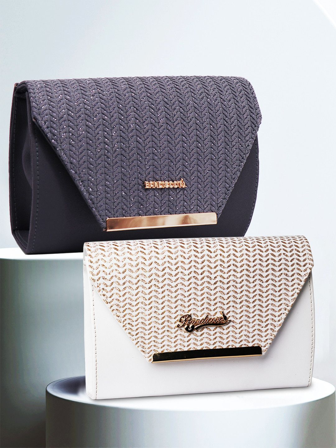 BANDICOOT Set OF 2 PU Structured Sling Bag with Cut Work-picture-19