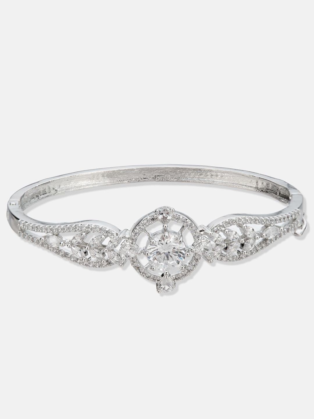 ATIBELLE Women 2 Brass Cubic Zirconia Rose Gold-Plated Link Bracelet