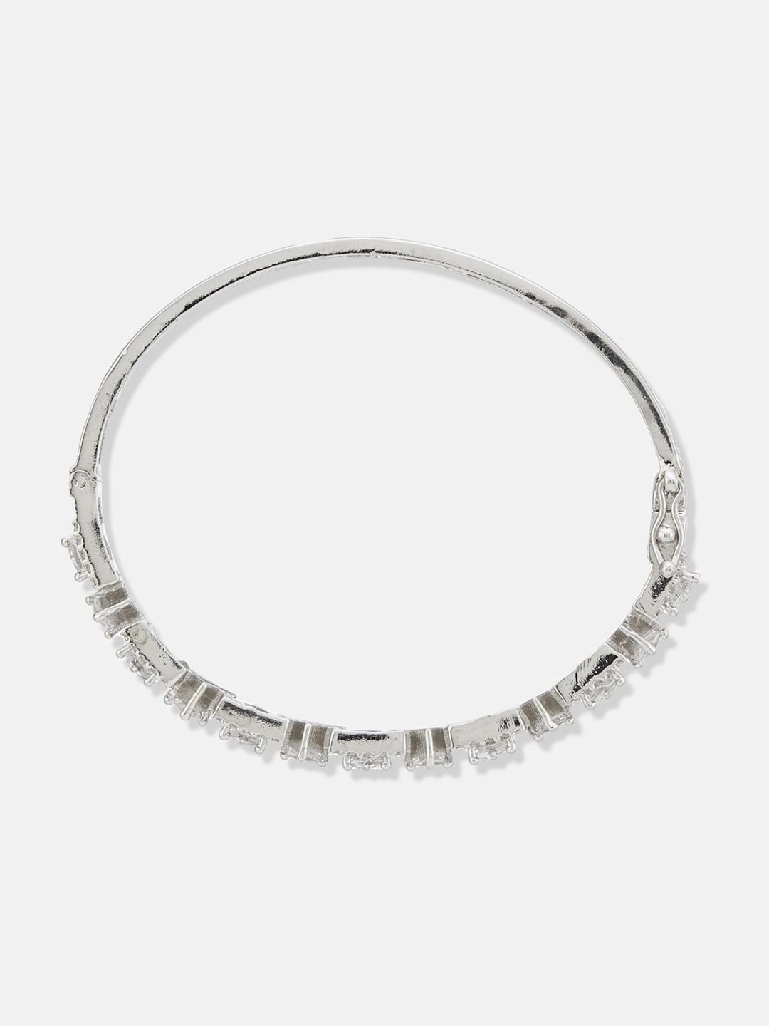 ATIBELLE Women 2 Brass Cubic Zirconia Rose Gold-Plated Bangle-Style Bracelet