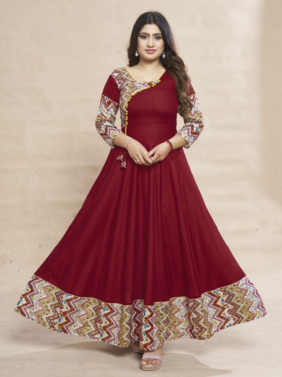 MEESORRA Printed Fit And Flare Ethnic Dresses-image-28